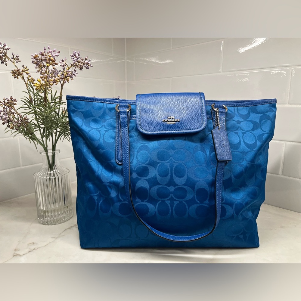 Coach Royal Blue Signature Tote Purse